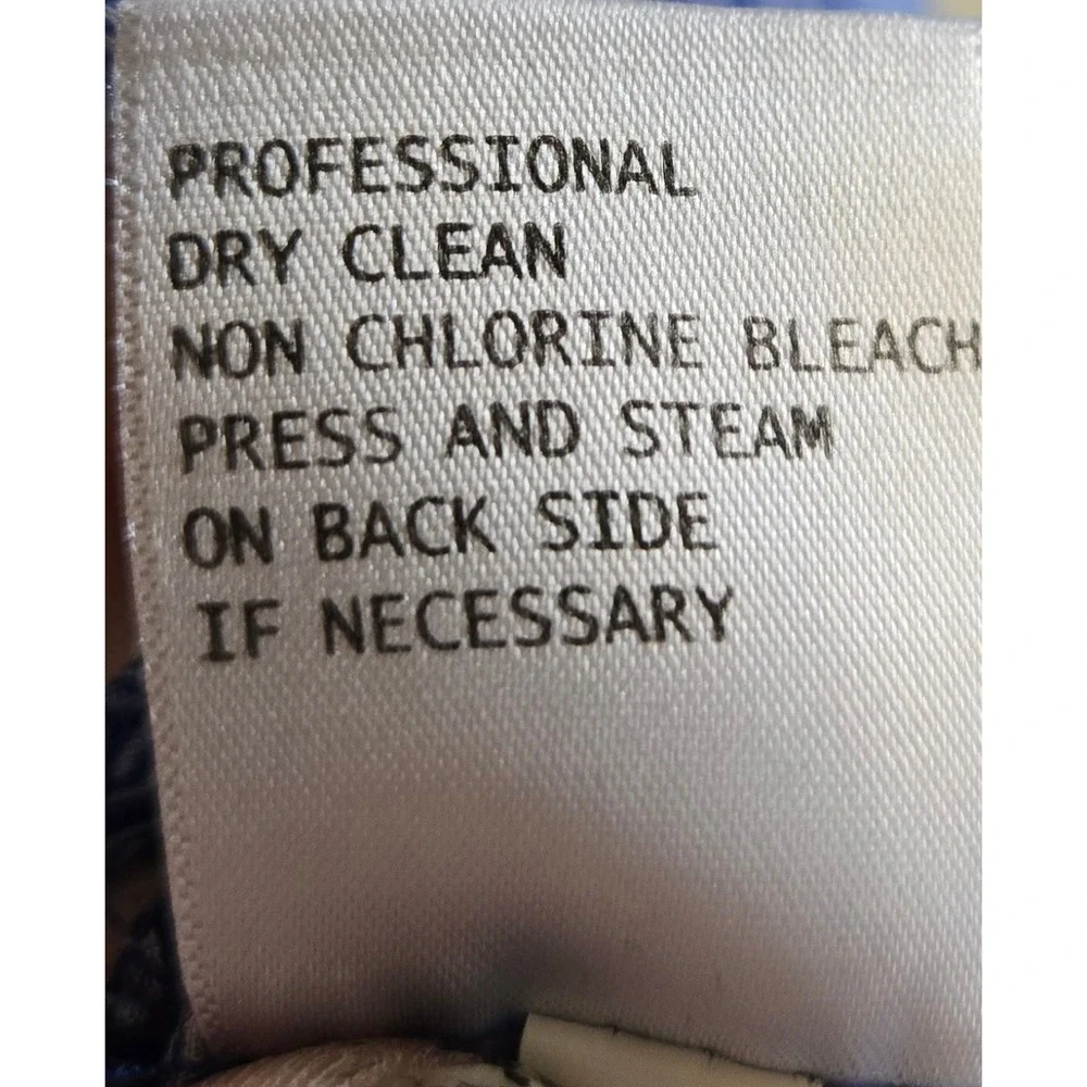 Cynthia Rowley Woman Blue Geometric V-Neck Tunic Blouse 1X Rayon 3/4 Sleeve - Picture 7 of 8